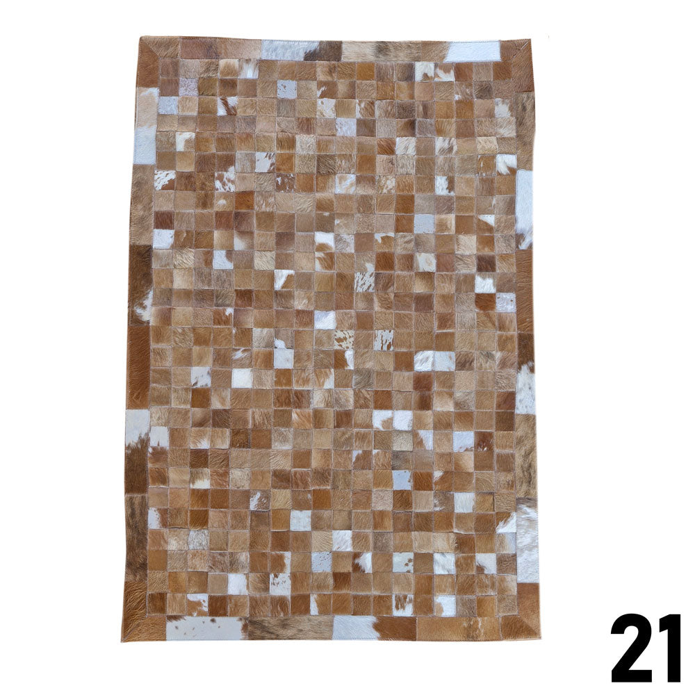 Mosaic Leather Patchwork Rug 3' x 4'9"