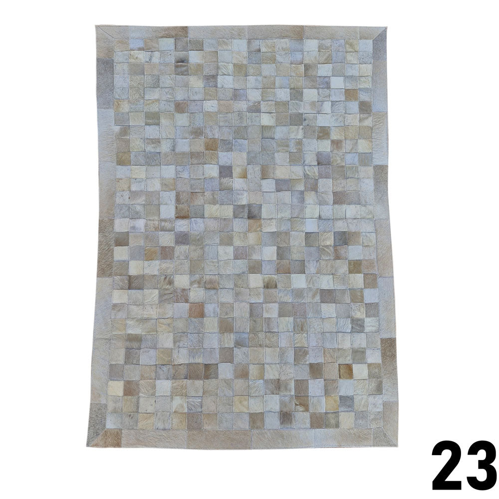 Mosaic Leather Patchwork Rug 3' x 4'9"