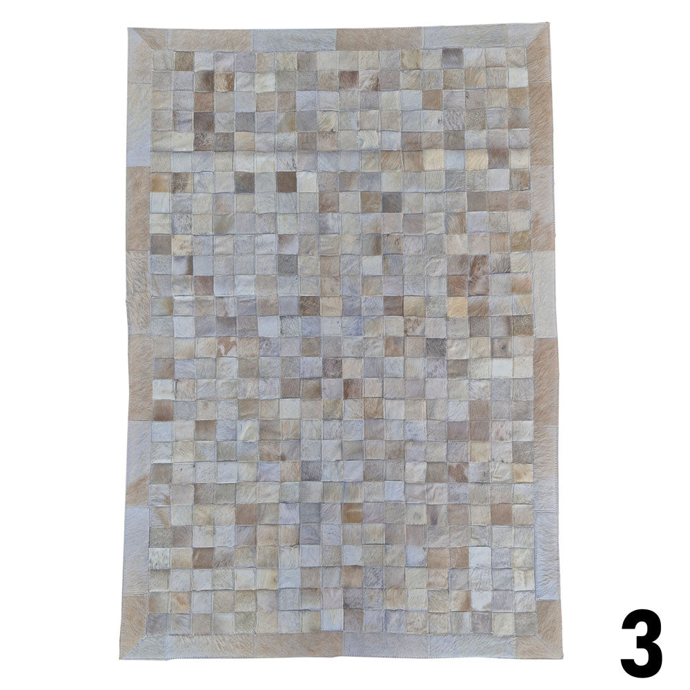 Mosaic Leather Patchwork Rug 3' x 4'9"