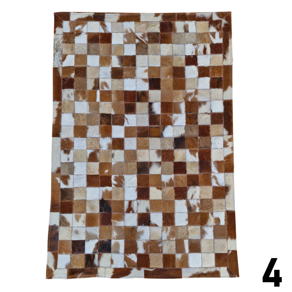 Mosaic Leather Patchwork Rug 3' x 4'9"
