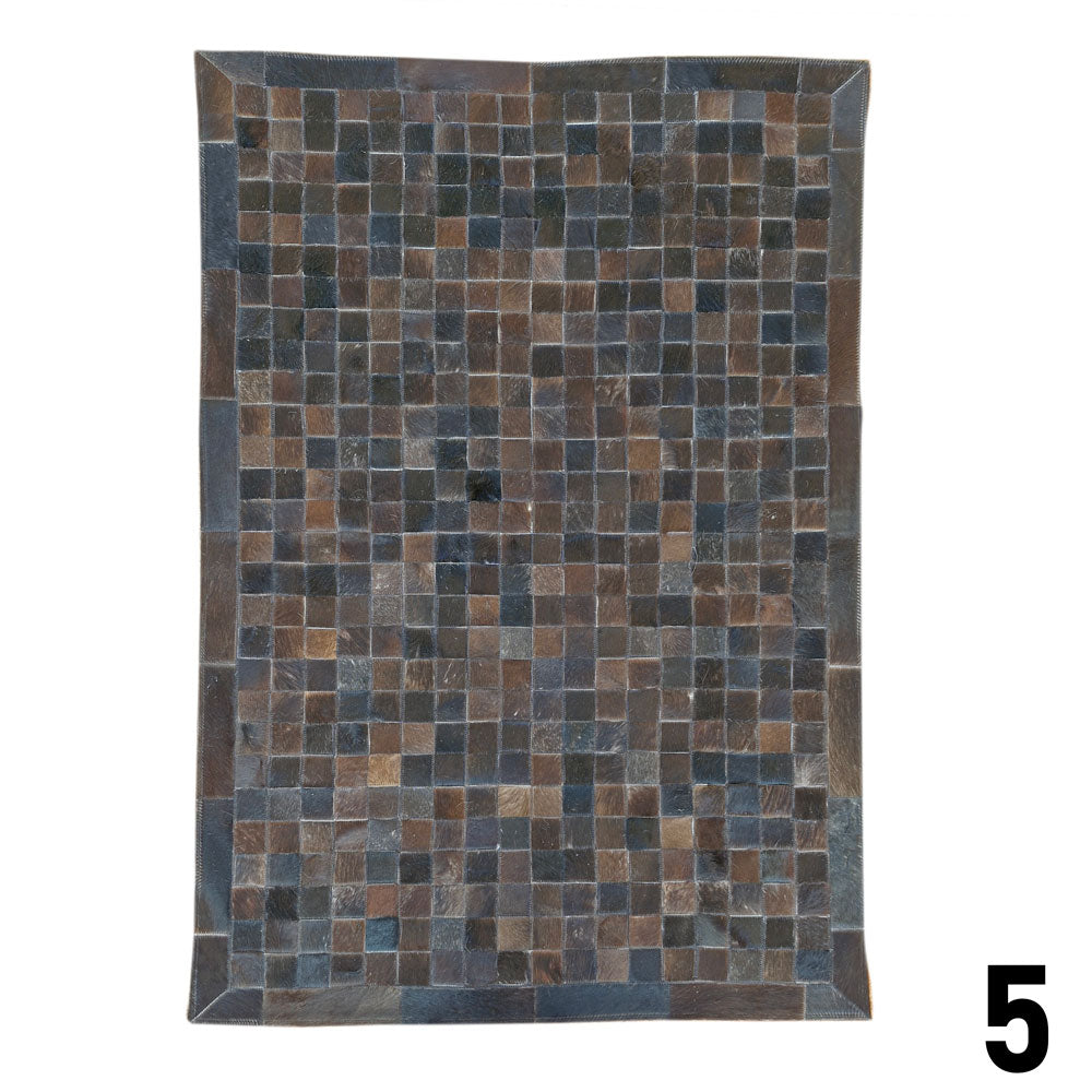 Mosaic Leather Patchwork Rug 3' x 4'9"