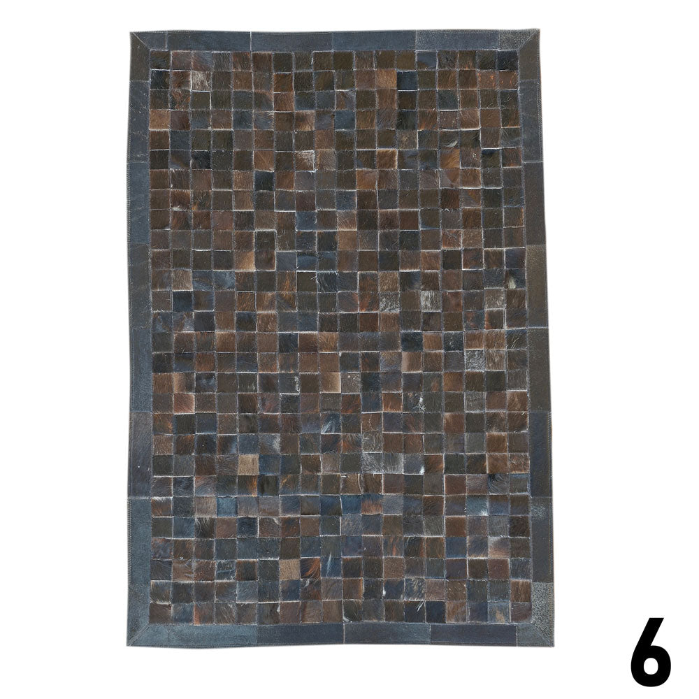 Mosaic Leather Patchwork Rug 3' x 4'9"