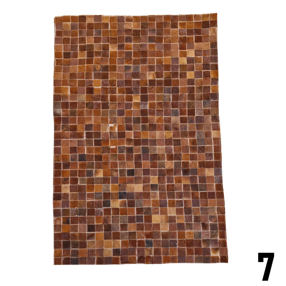 Mosaic Leather Patchwork Rug 3' x 4'9"