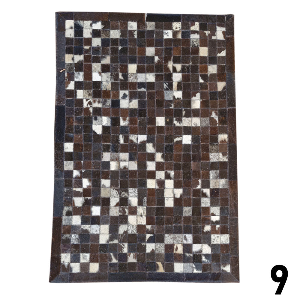 Mosaic Leather Patchwork Rug 3' x 4'9"