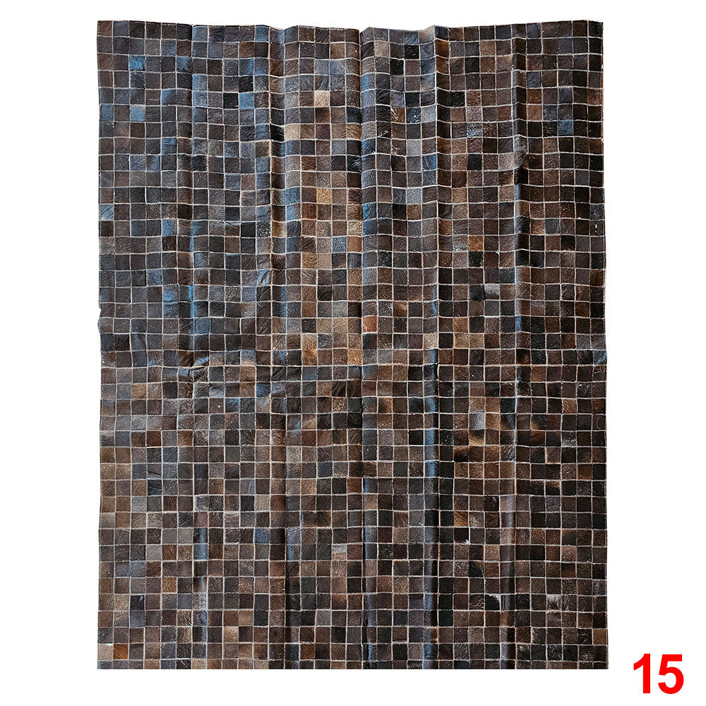 Mosaic Leather Patchwork Rug 6'5" x 4'9"