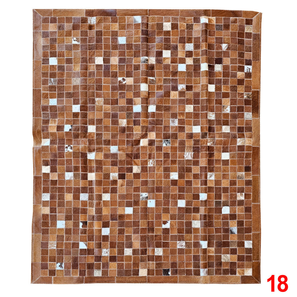 Mosaic Leather Patchwork Rug 6'5" x 4'9"
