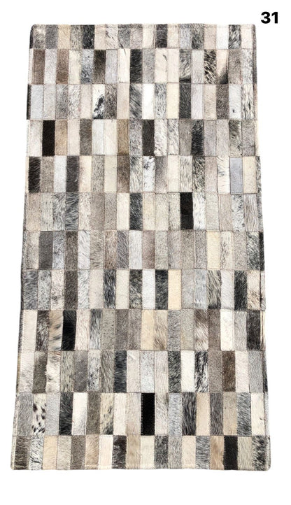 Mosaic Leather Patchwork Rug 3' x 1'5"