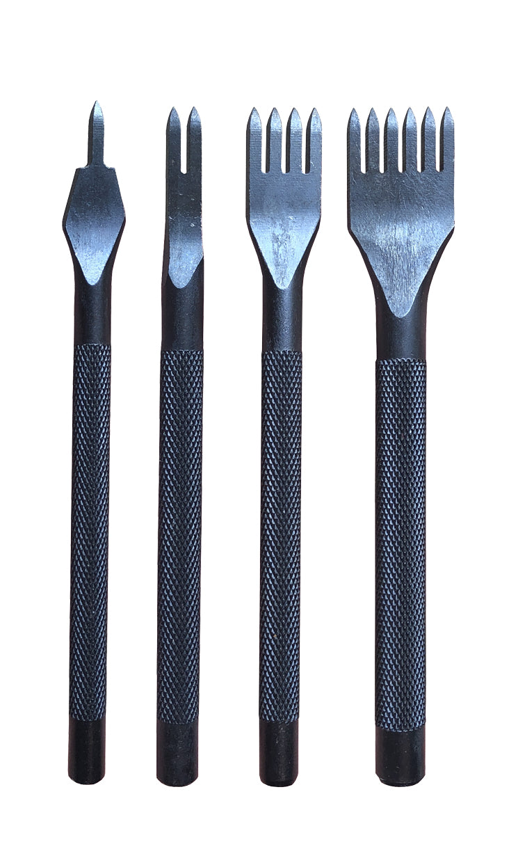 High Carbon Steel Leather Chisel Kit with 4 Pieces 0.12in
