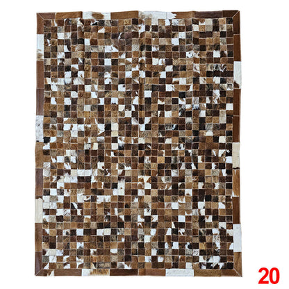 Mosaic Leather Patchwork Rug 6'5" x 4'9"