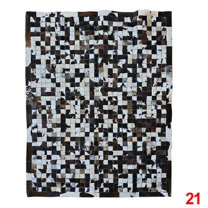 Mosaic Leather Patchwork Rug 6'5" x 4'9"