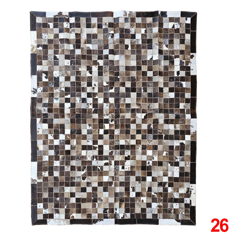 Mosaic Leather Patchwork Rug 6'5" x 4'9"
