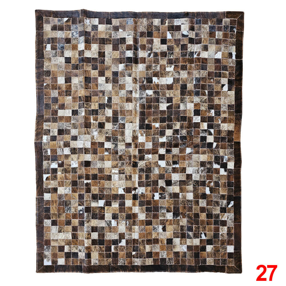 Mosaic Leather Patchwork Rug 6'5" x 4'9"