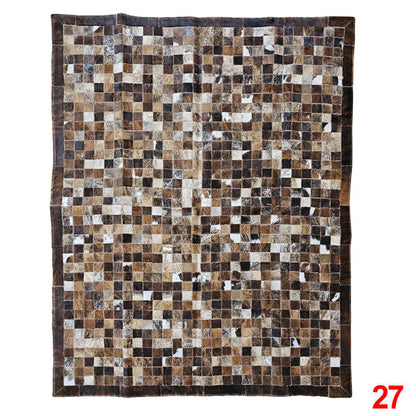 Mosaic Leather Patchwork Rug 6'5" x 4'9"