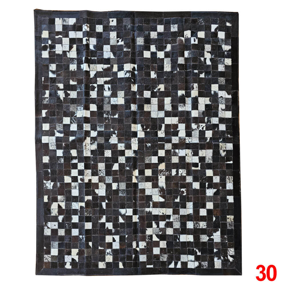 Mosaic Leather Patchwork Rug 6'5" x 4'9"