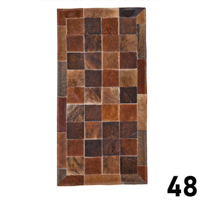 Mosaic Leather Patchwork Rug 3' x 1'5"
