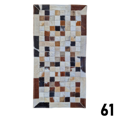 Mosaic Leather Patchwork Rug 3' x 1'5"