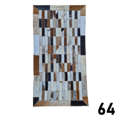 Mosaic Leather Patchwork Rug 3' x 1'5"