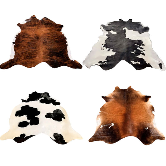 Cowhide Leather Animal Rug 6'5" x 6'5"