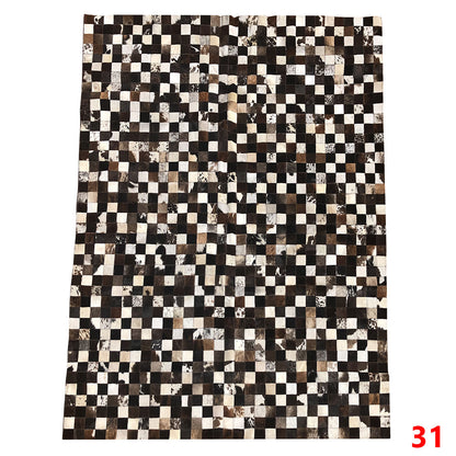 Mosaic Leather Patchwork Rug 6'5" x 4'9"
