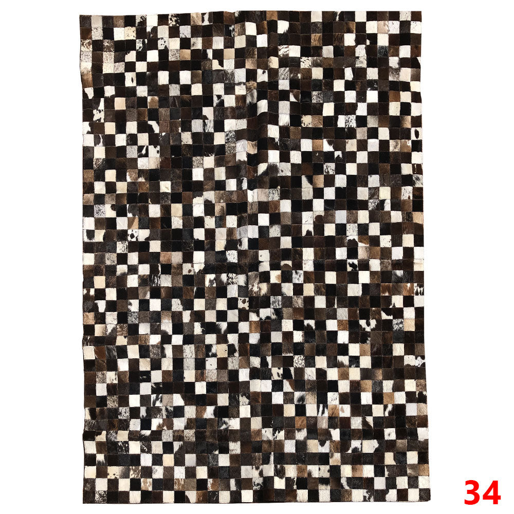 Mosaic Leather Patchwork Rug 6'5" x 4'9"