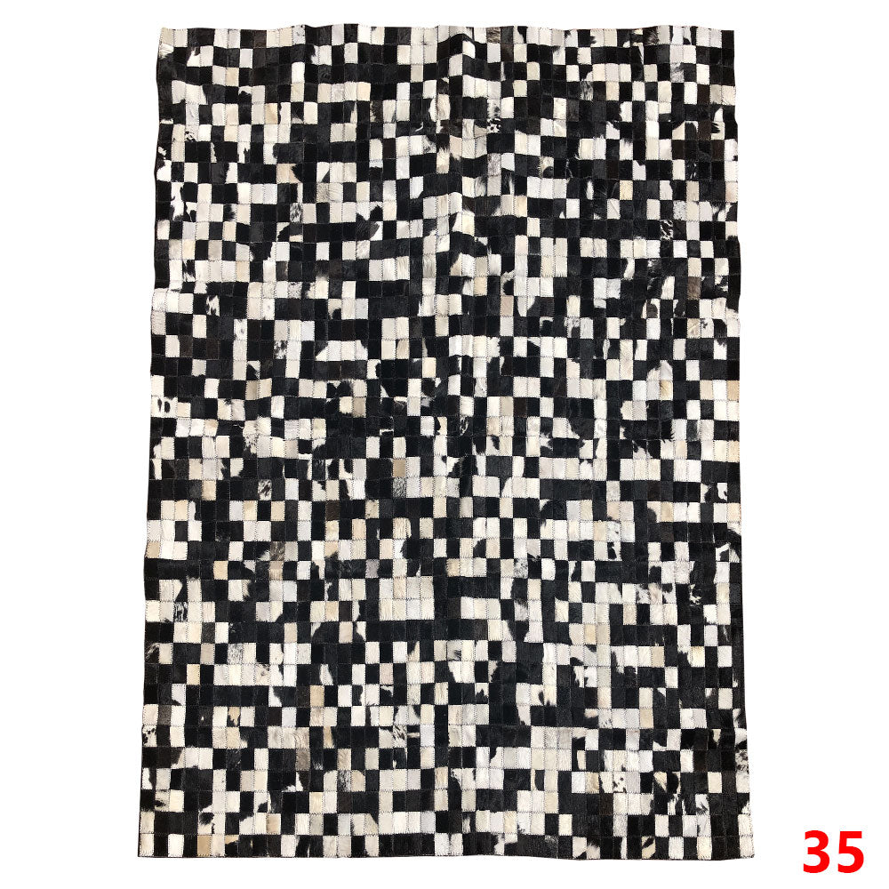 Mosaic Leather Patchwork Rug 6'5" x 4'9"