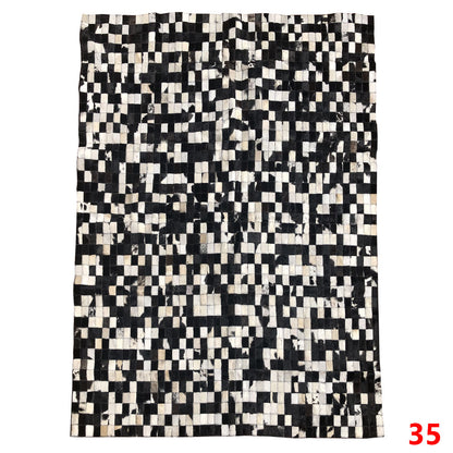 Mosaic Leather Patchwork Rug 6'5" x 4'9"
