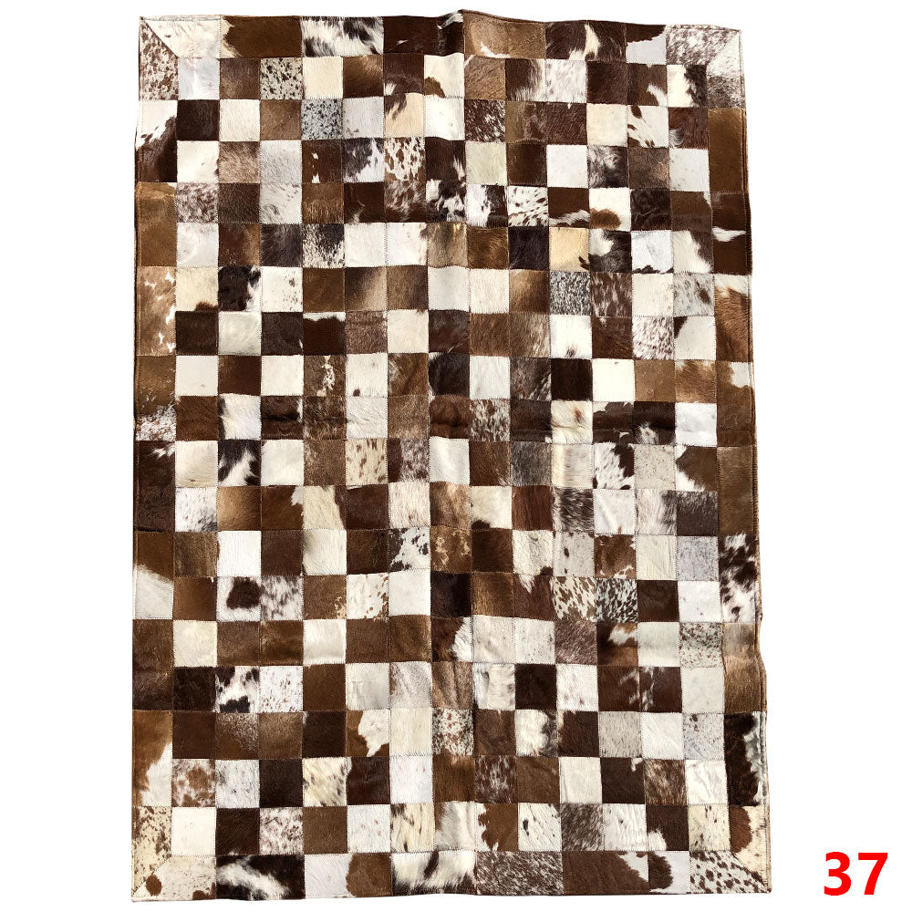 Mosaic Leather Patchwork Rug 6'5" x 4'9"