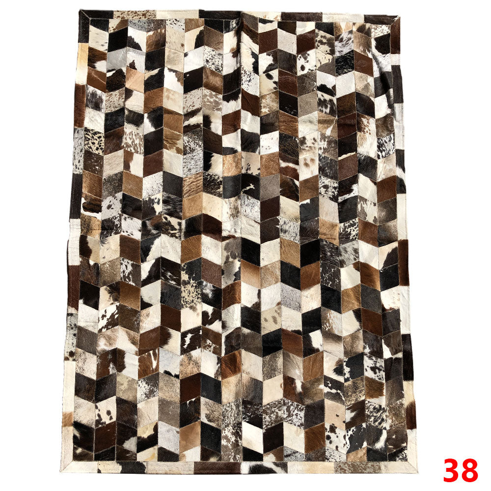 Mosaic Leather Patchwork Rug 6'5" x 4'9"