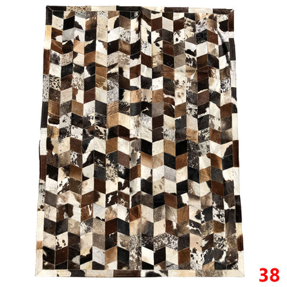 Mosaic Leather Patchwork Rug 6'5" x 4'9"