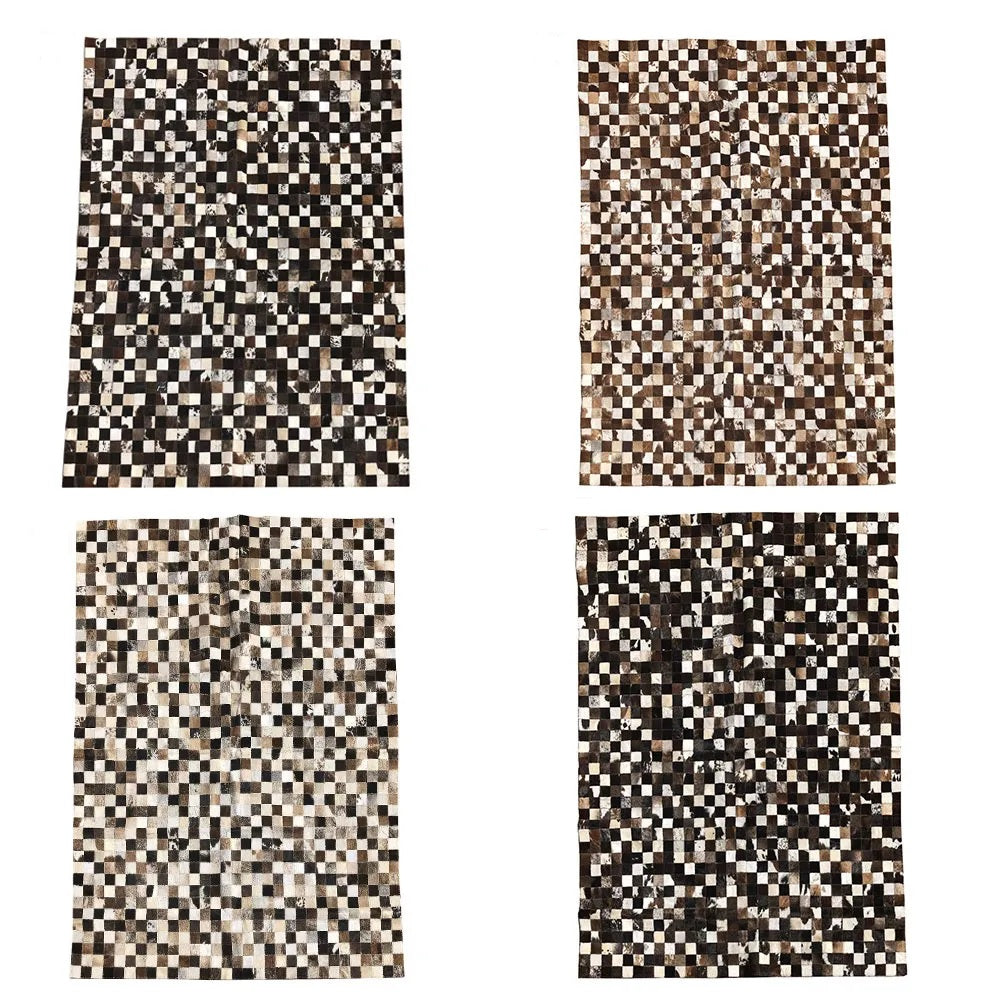 Mosaic Leather Patchwork Rug 6'5" x 4'9"